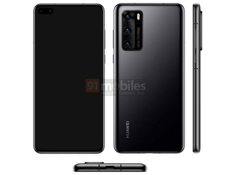 Leaked Huawei P40 render shows dual hole-punch display, triple rear ...