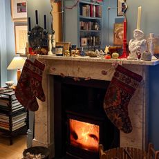 stockings on a mantel