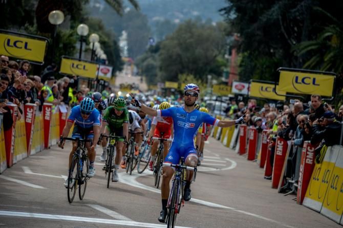 Nacer Bouhanni (FDJ.fr) wins the sprint at Criterium International