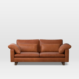 brown leather sofa