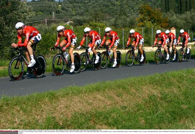 Lotto Belisol during the TTT at Tirreno-Adriatico
