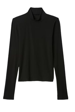 Modern Rib Cropped Mockneck Shirt