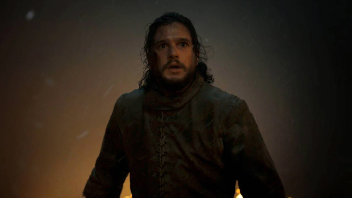 Kit Harrington as Jon Snow in the darkness in 