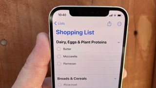 how to create a grocery list in reminders