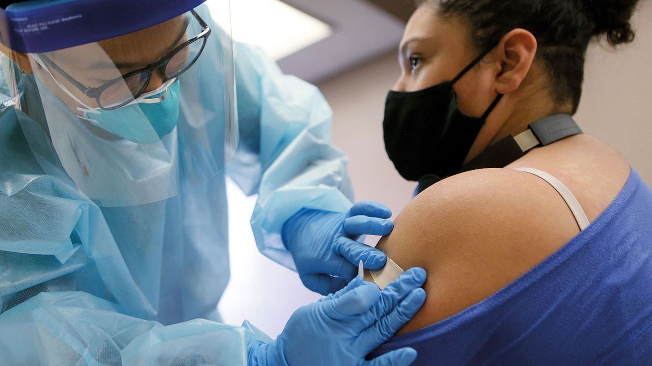 Woman getting an injection 