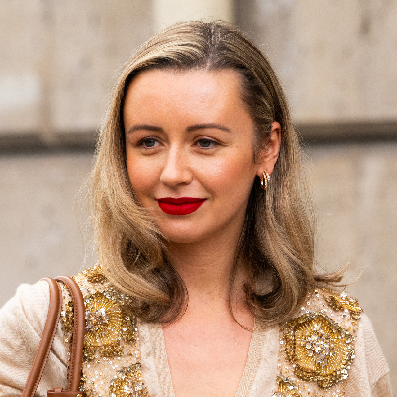 best lip stains: woman wearing red lipstick