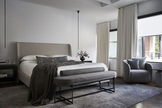 A grey scheme bedroom