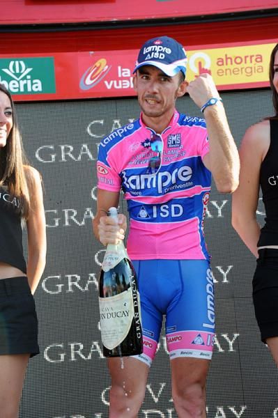 Francesco Gavazzi (Lampre-ISD) celebrates his first-ever Grand Tour stage win.