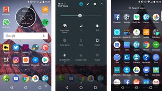 These screenshots show the UI of the Moto E4 Plus.