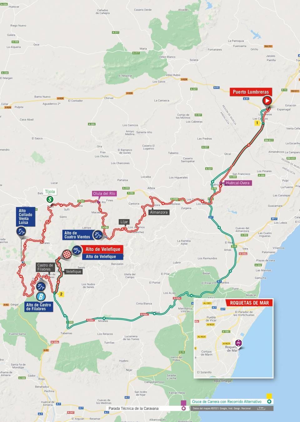 Map stage 9 of 2021 Vuelta a Espa&ntilde;a