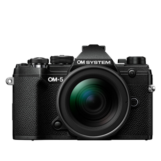 OM System OM-5 mirrorless camera on a white background