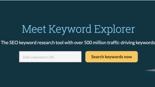 Website screenshot for Moz Keyword Explorer