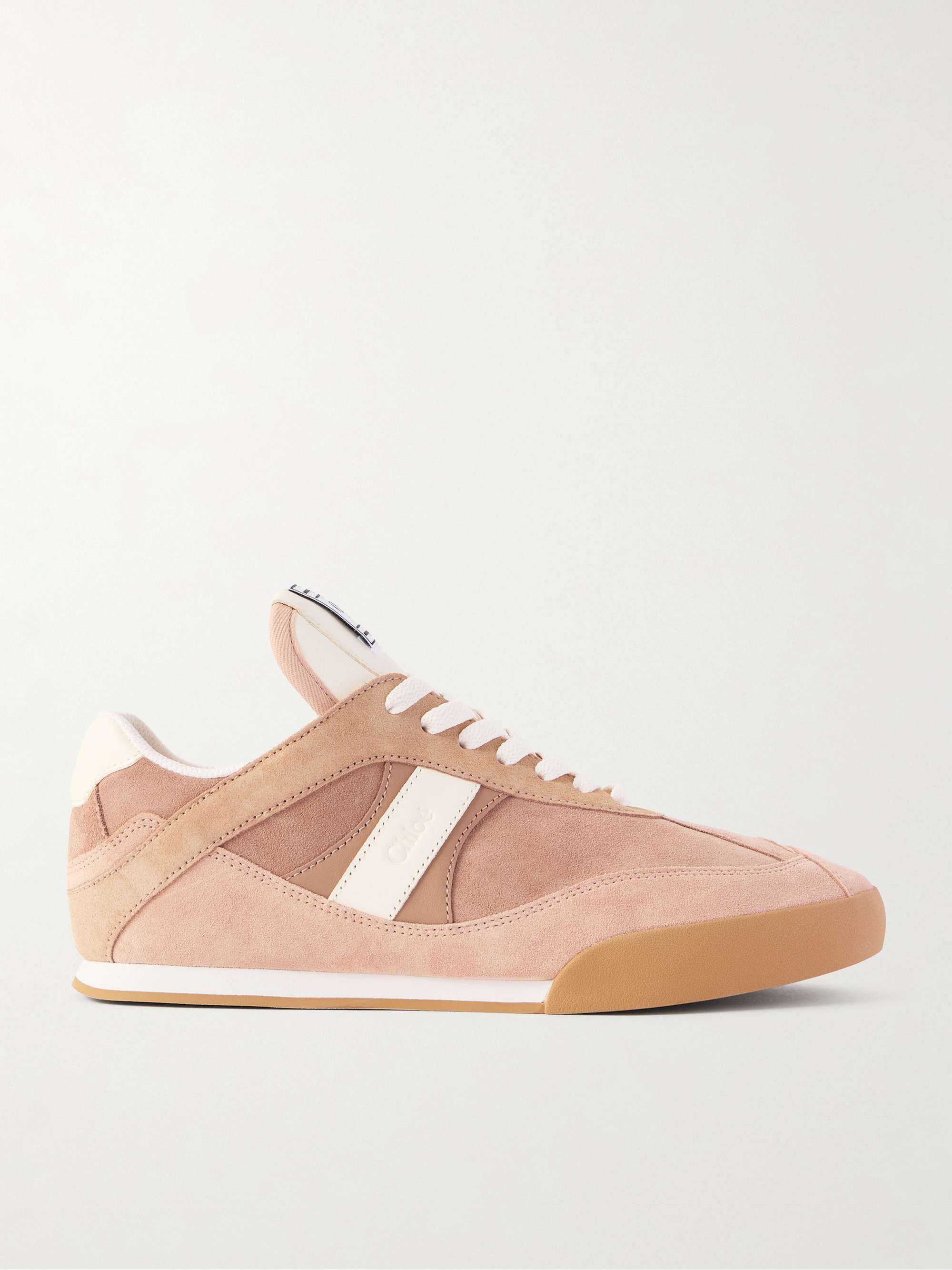 Kick Paneled Leather-Trimmed Suede Sneakers