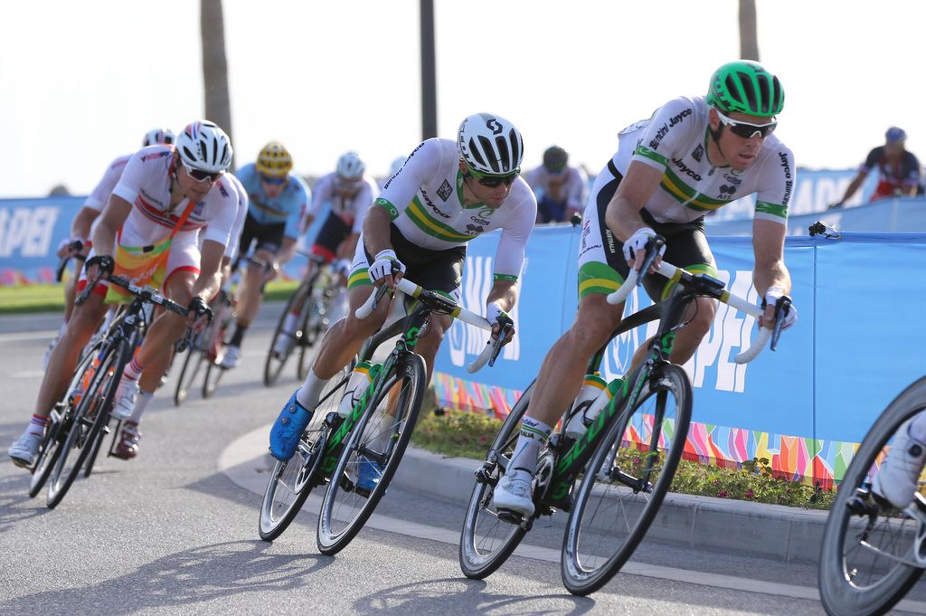 Michael Matthews (Australia) racing around the 'Pearl' laps
