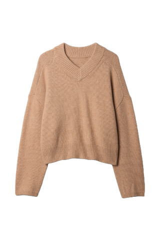 Gap CashSoft Cropped High V-Neck Sweater (Was $70)