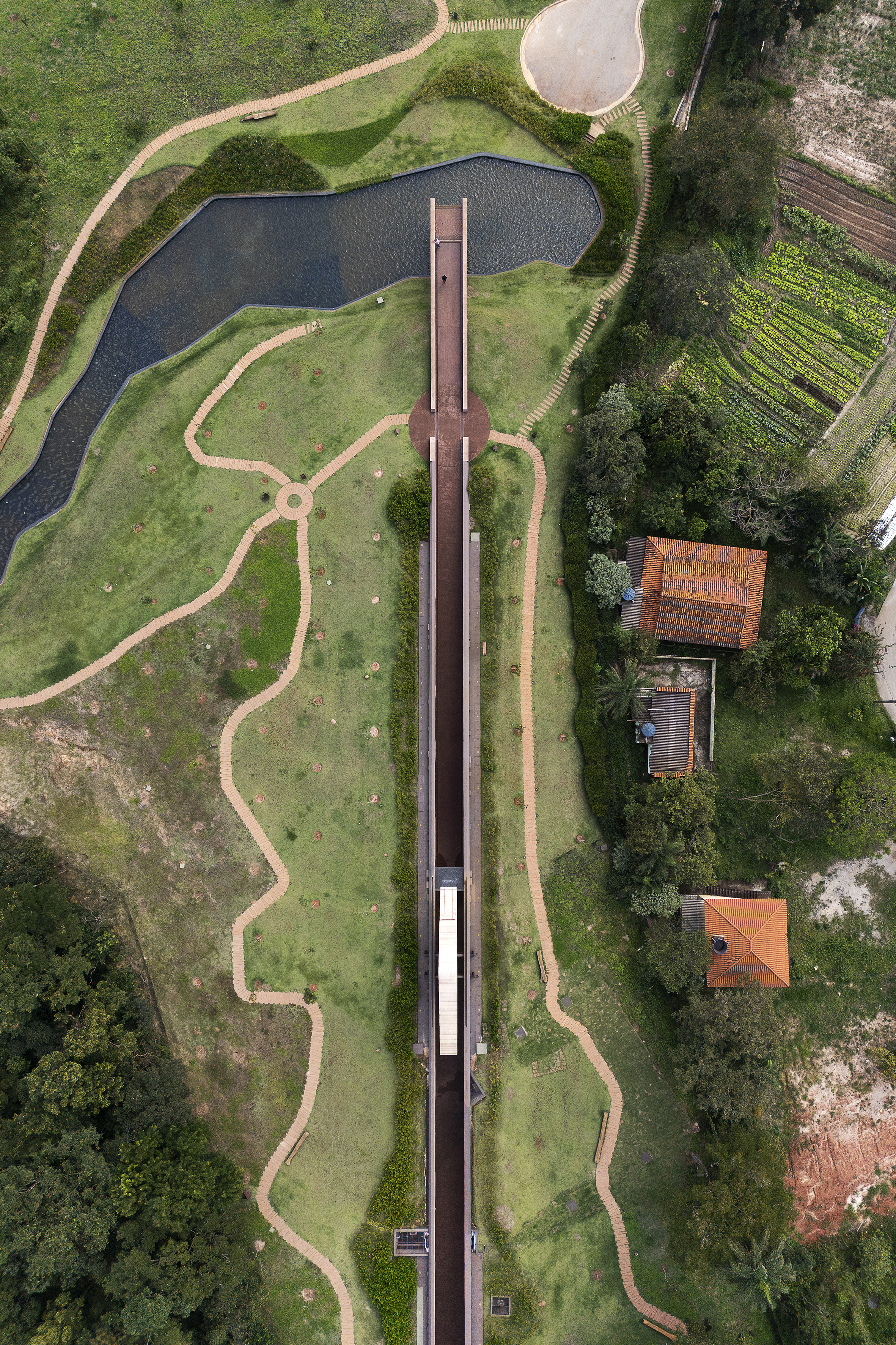 Brumadinho memorial, an abstract concrete building in the Brazilian countryside