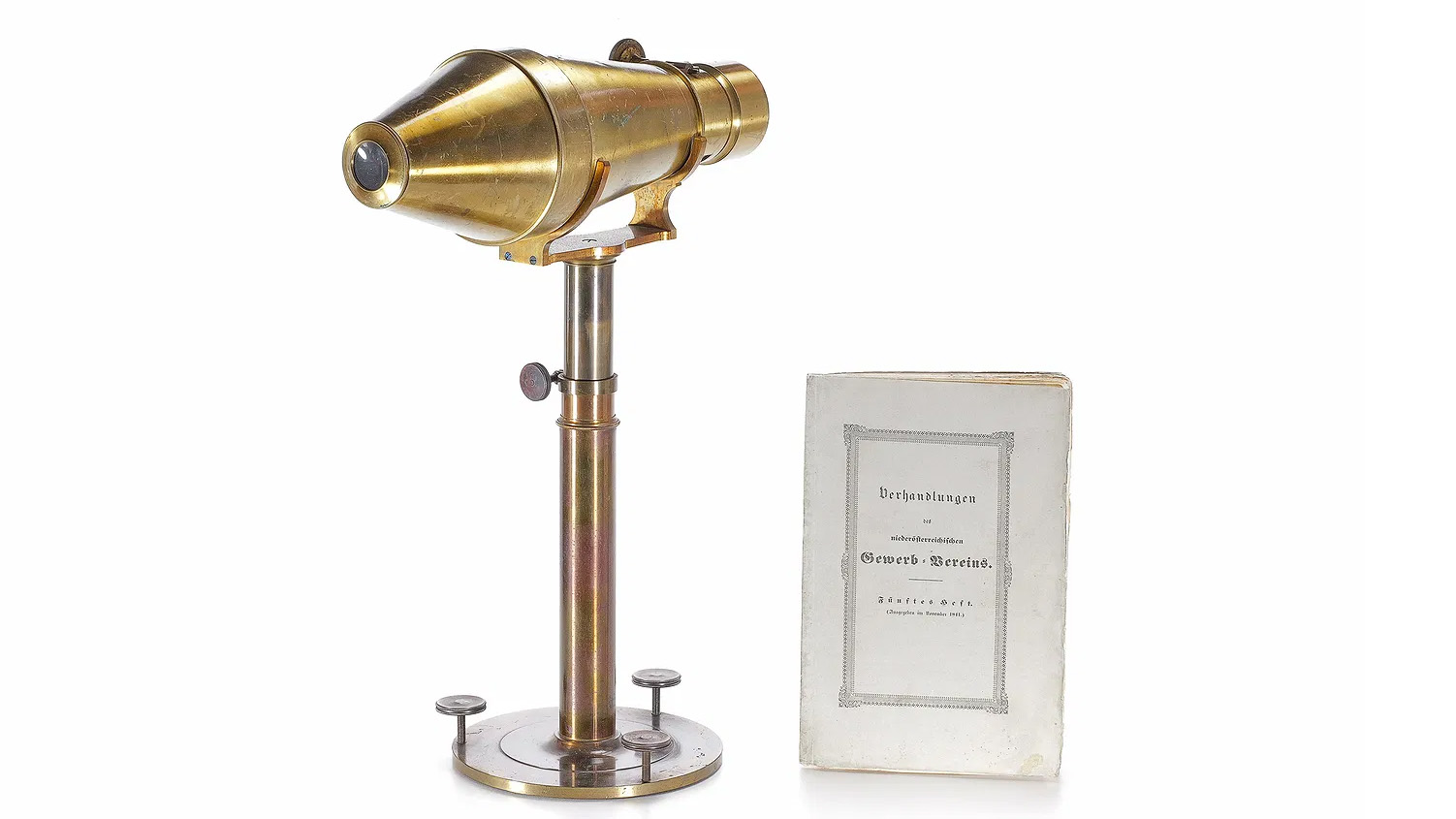 Voigtl&amp;auml;nder Metal Daguerreotype Camera on a white background