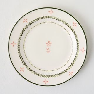 Green Luna Floral Salad Plate