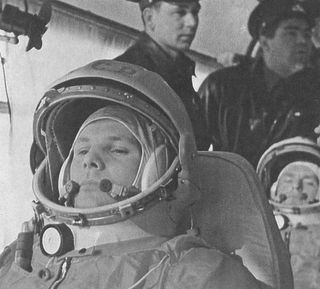 Russian pilot Yuri Gagarin became the first human to fly in space on April 12, 1961.