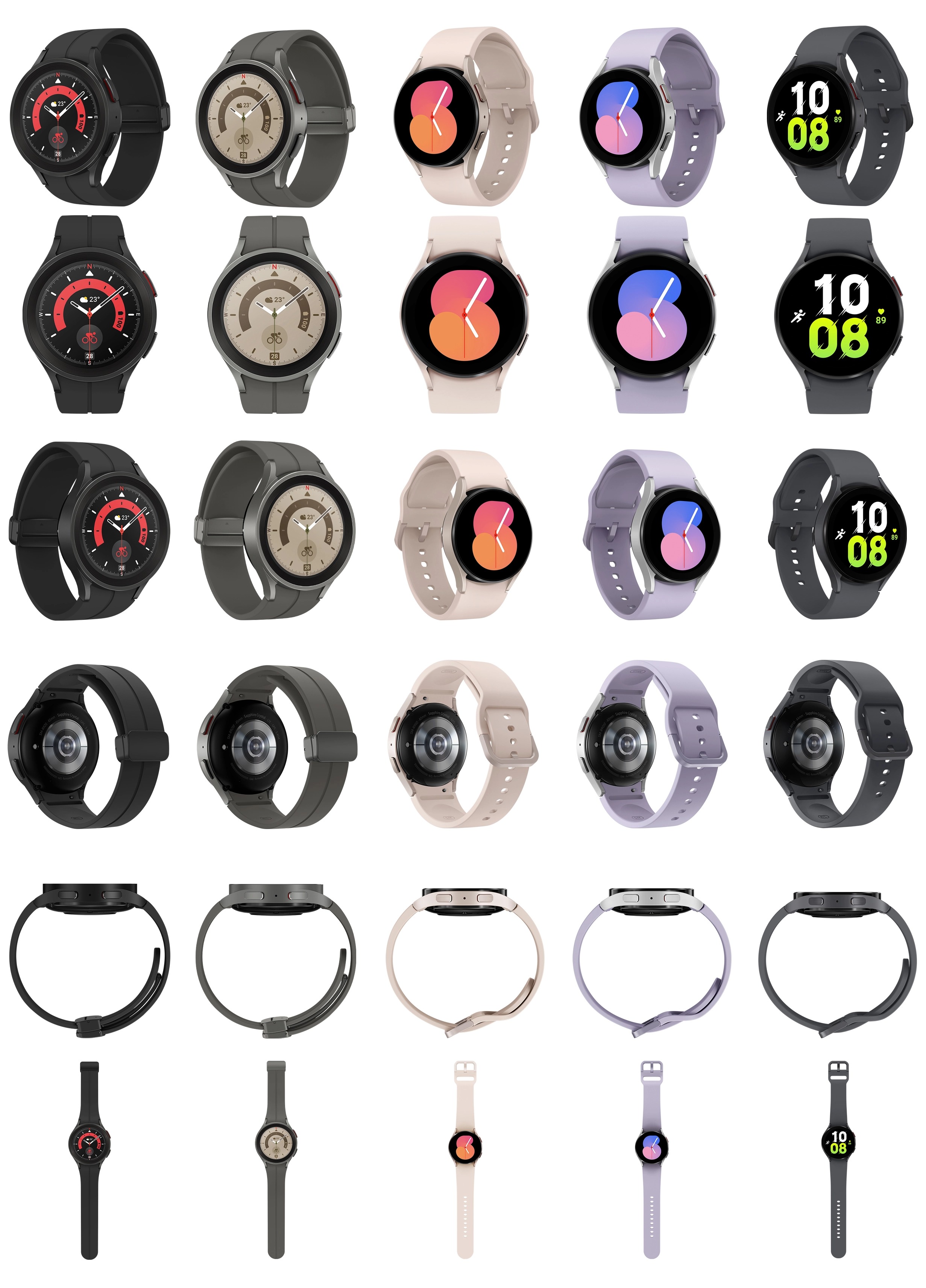 Samsung Galaxy Watch 5 and Watch 5 Pro leaked renders