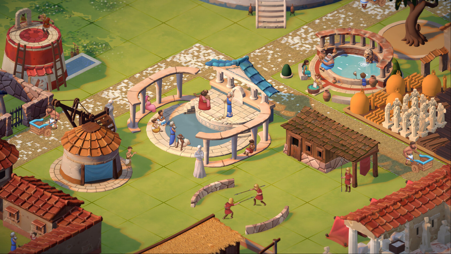 A sanctuary within a city made for a Greek deity in Theos: Cities of Myth