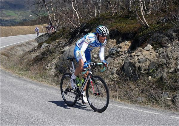 Stian Remme (Joker Bianchi) launches an attack on a climb.