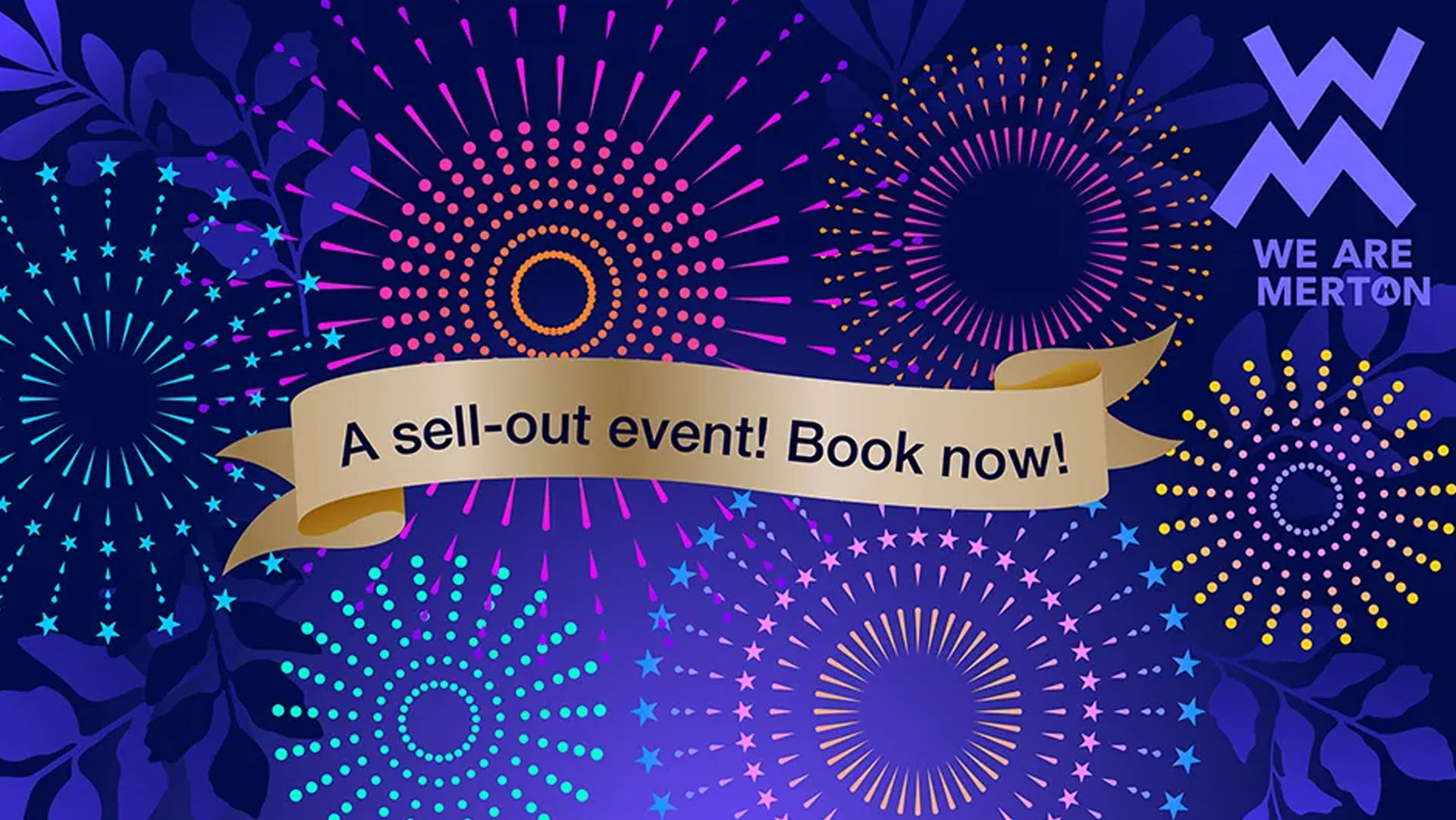 Merton fireworks poster.