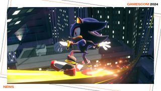 Shadow on a grind rail in Sonic X Shadow Generations.