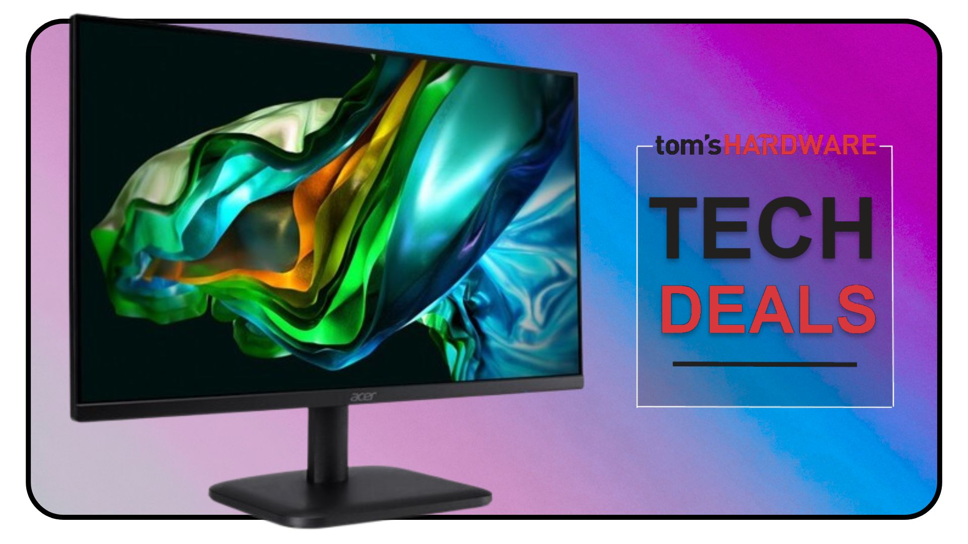 Tech Deals cover featuring an Acer EK321QK monitor