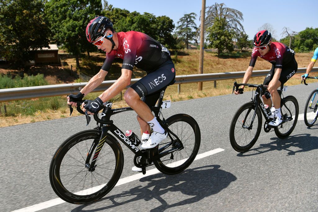 BEZIERS FRANCE AUGUST 01 Christopher Froome of The United Kingdom and Team Ineos Pavel Sivakov of Russia and Team Ineos during the 44th La Route dOccitanie La Depeche du Midi 2020 Stage 1 a 187km stage from Saint Affrique to Cazouls ls Bziers RouteOccitanie RDO2020 on August 01 2020 in Beziers France Photo by Justin SetterfieldGetty Images