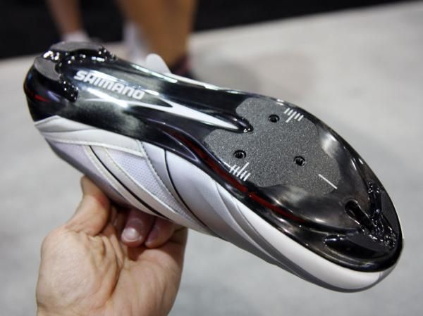 Vents in the toe of Shimano's upper-end carbon soles help bring in cooling air.
