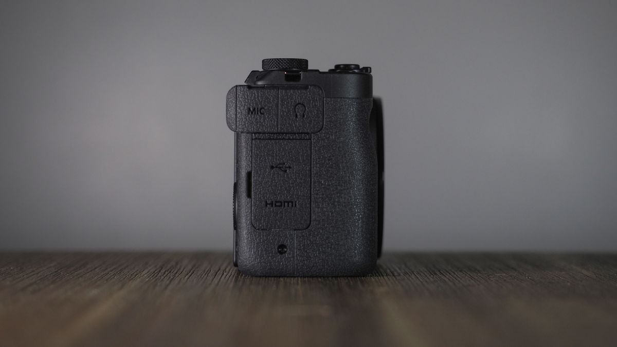 Canon PowerShot V1 on a wooden surface