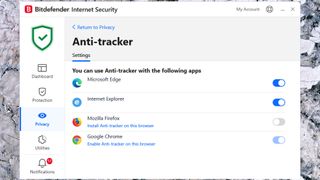 Bitdefender Internet Security anti-tracker