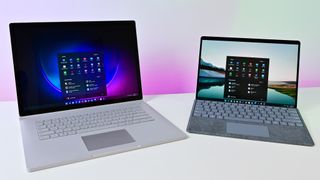 Windows 11 Hero Surfaces on a white table