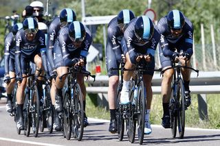 Team Sky finish second in the team time trail at Giro del Trentino