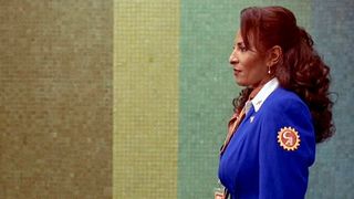 Quentin Tarantino - still from Jackie Brown - Pam Grier in blue uniform