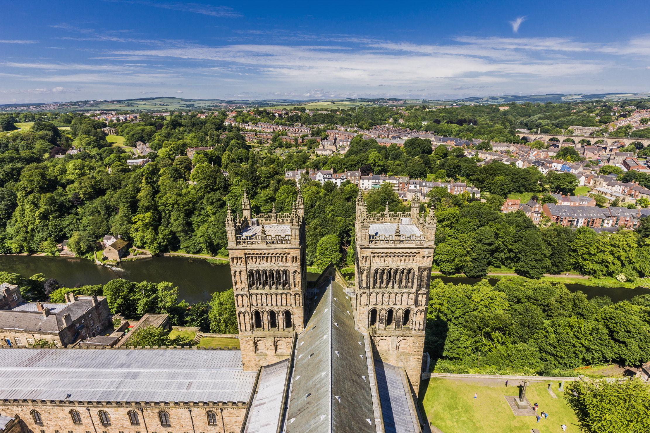 View from the top of Durham Cathedral. Everything the light touches is &#039;the most affordable county in England&#039;, according to new research.