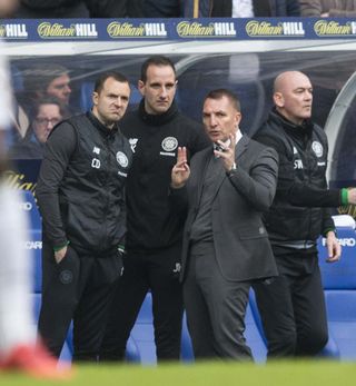 Kennedy and Rodgers in the Ibrox dugout