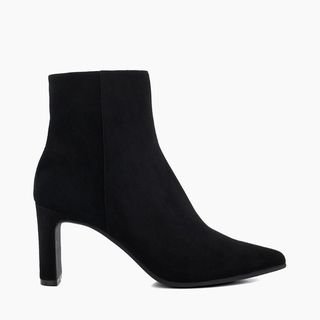dune heeled black boots