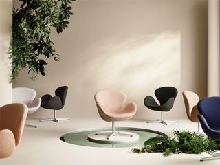 Fritz Hansen chairs in showroom