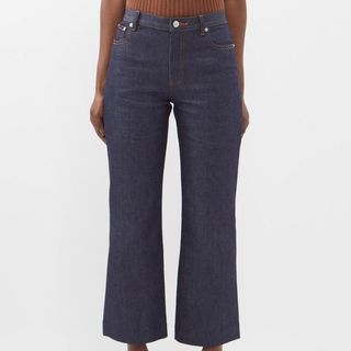 A.P.C. New Sailor high-rise cropped straight-leg jeans in navy