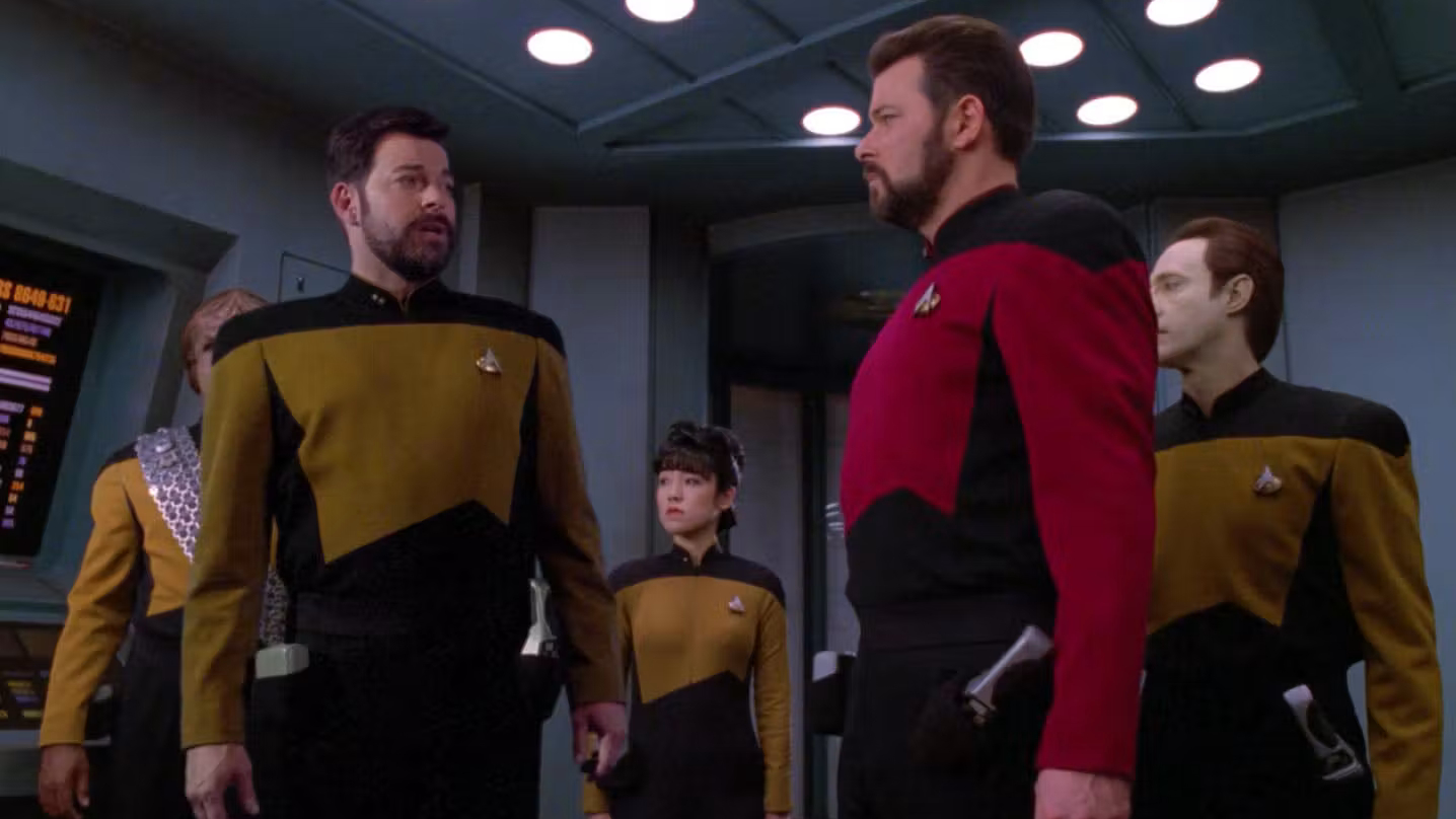 Will and Thomas Riker in Star Trek: The Next Generation