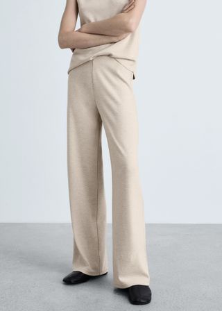 Fine-Knit Wideleg Trousers - Women | Mango Usa