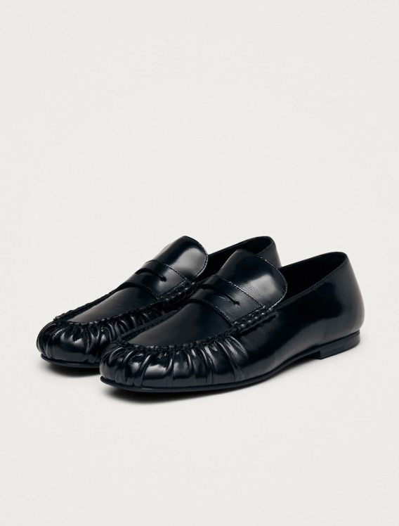 ALOHAS, Aven Black Leather Loafers