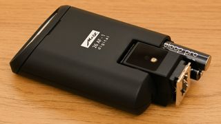 Panasonic Eneloop Pro AAA batteries in a small Metz flashgun