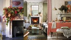 fall mantel ideas in three rooms