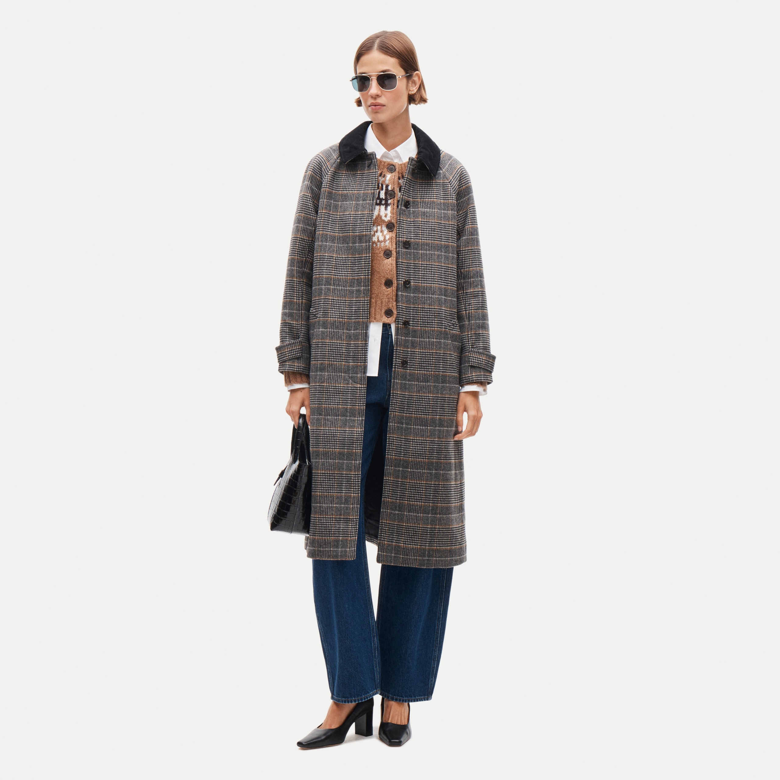Model wearing a chic J.Crew outfit.