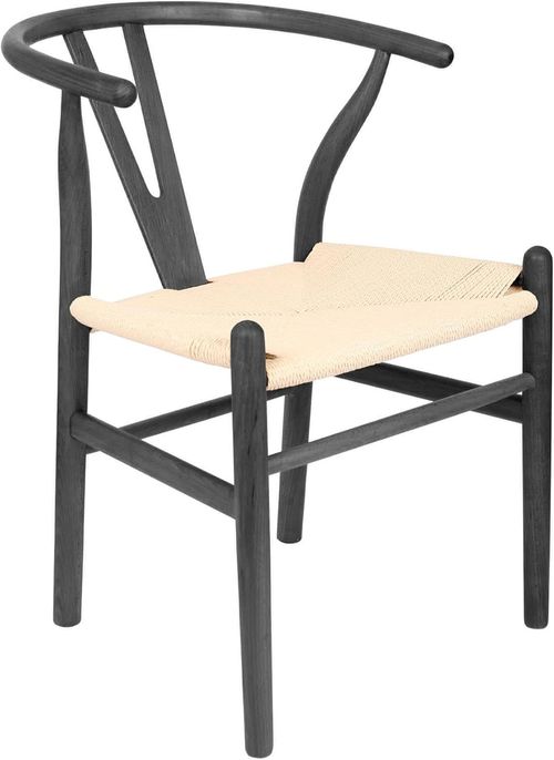 Nicholas Winter Wishbone Dining Chair in Black/Natural -