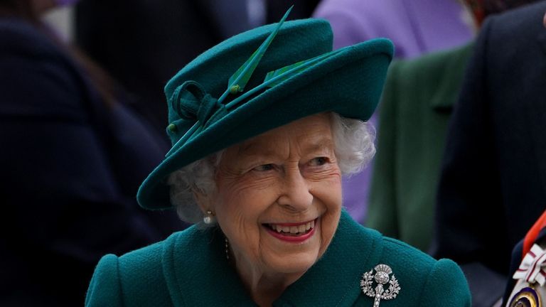 Queen Elizabeth II arrives for the opening of the sixth session of the Scottish Parliament on October 02, 2021 in Edinburgh, Scotland. The ceremony, which opened the new session of the devolved Scottish government, paid tribute to “local heroes” from across Scotland who have supported their communities throughout the coronavirus pandemic.