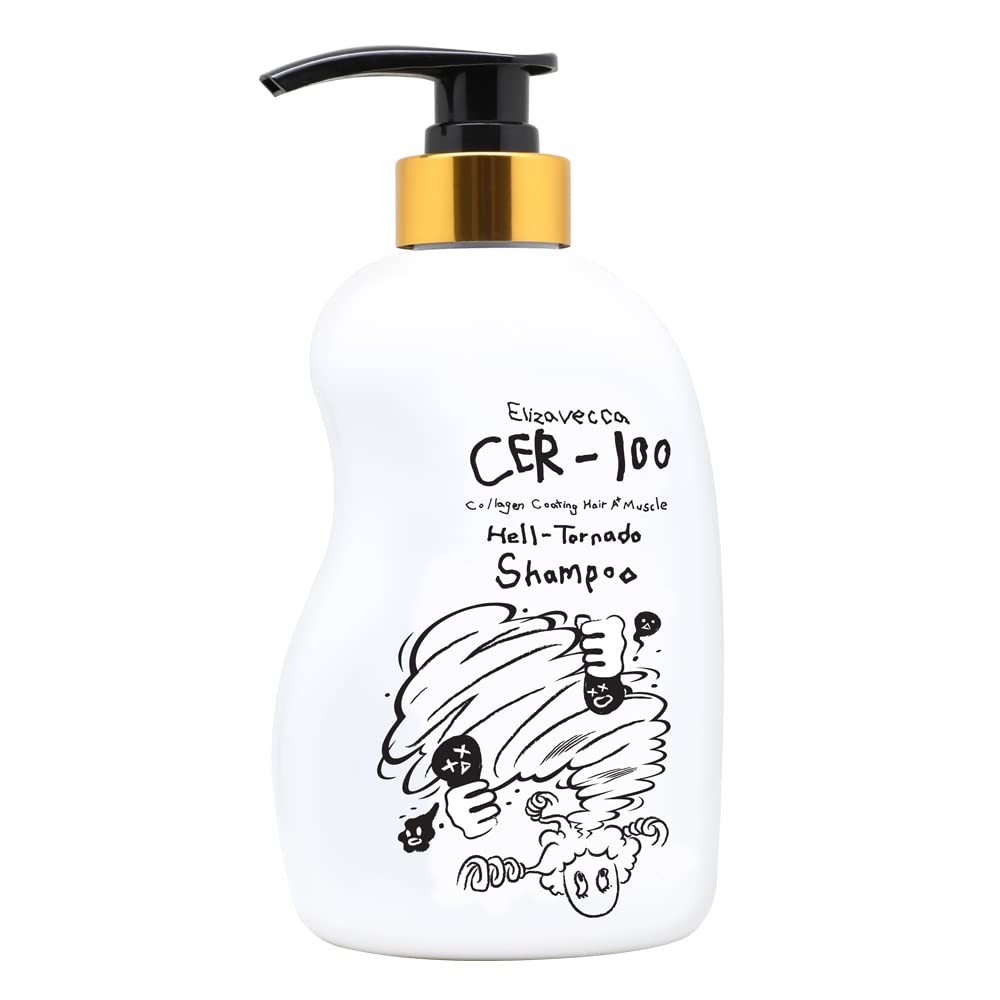 Elizavecca Cer-100 Collagen Coating Hair A+ Muscle Hell-Tornado Shampoo 500ml/16.9 Fl.oz. - Hair Shampoo Especially for Oily Hair | Hair Shampoo for Oily Hair Scalp | K-Beauty